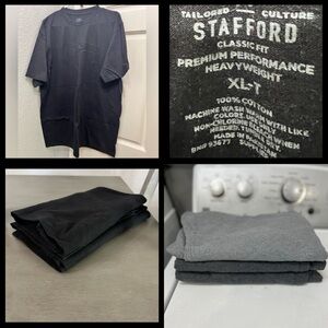 5 Stafford XL-T men’s plain black tees